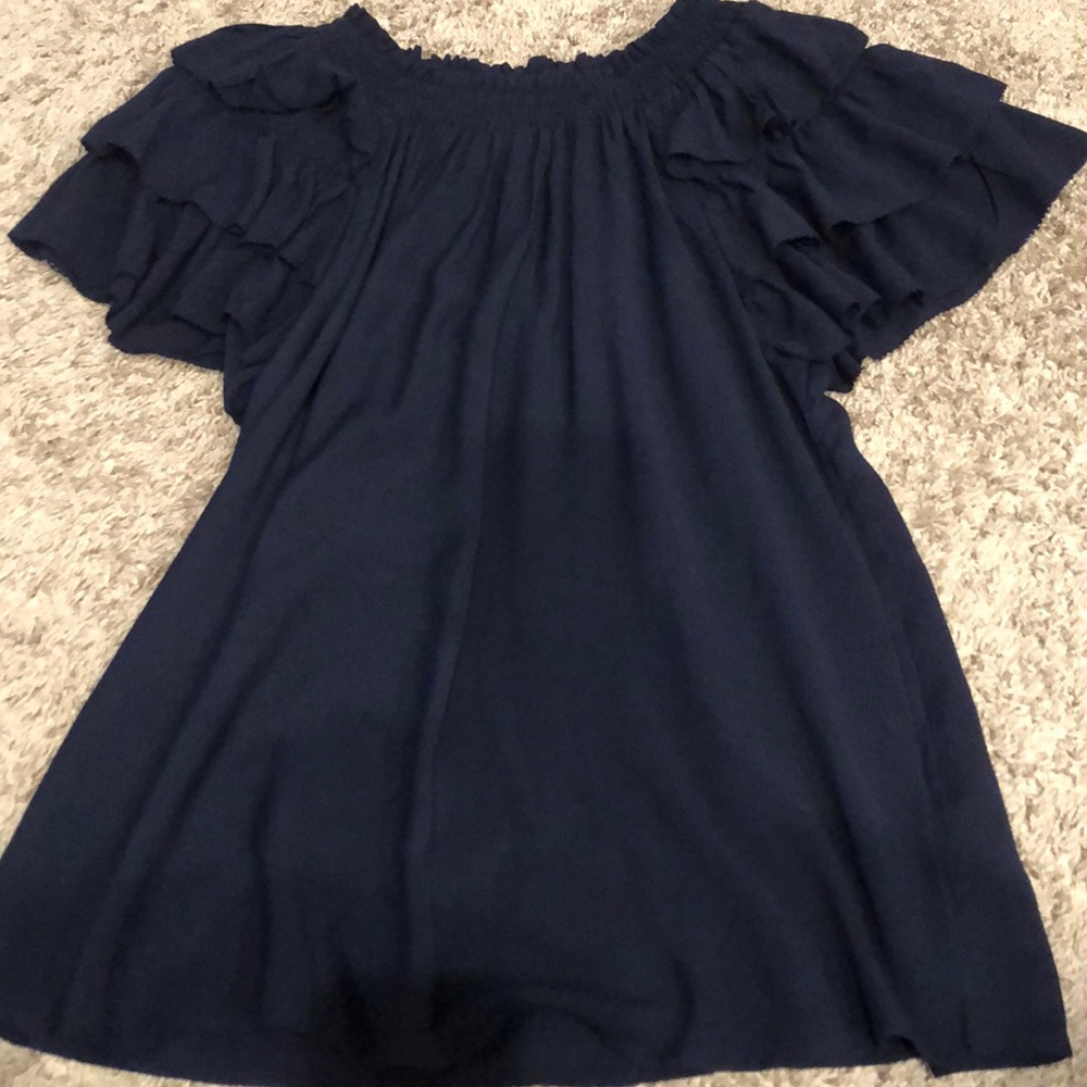 Gap Ruffle Sleeve Off Shoulder Top